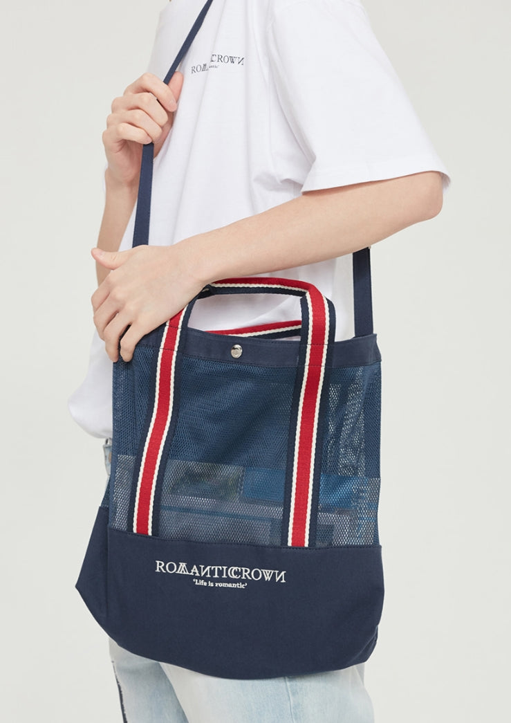 ロマンティッククラウン(ROMANTIC CROWN) MESH BUCKET BAG_NAVY