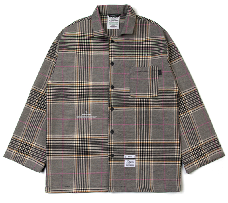 STIGMA(スティグマ) CHECK PAJAMA OVERSIZED SHIRTS GRAY