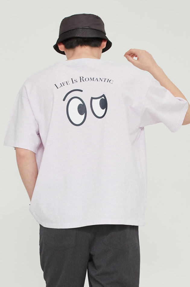 ロマンティッククラウン(ROMANTIC CROWN)  SEE SIDE FACE TEE_MELANGE LIGHT PURPLE