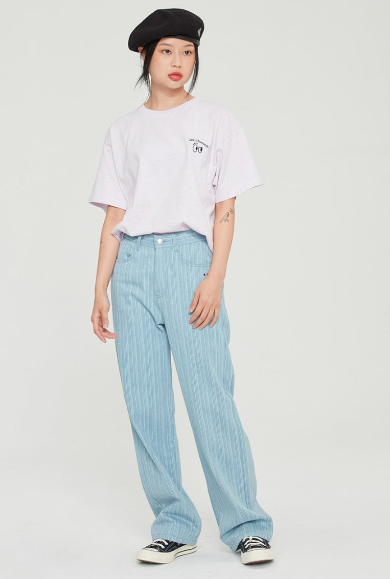 ロマンティッククラウン(ROMANTIC CROWN)  SEE SIDE FACE TEE_MELANGE LIGHT PURPLE