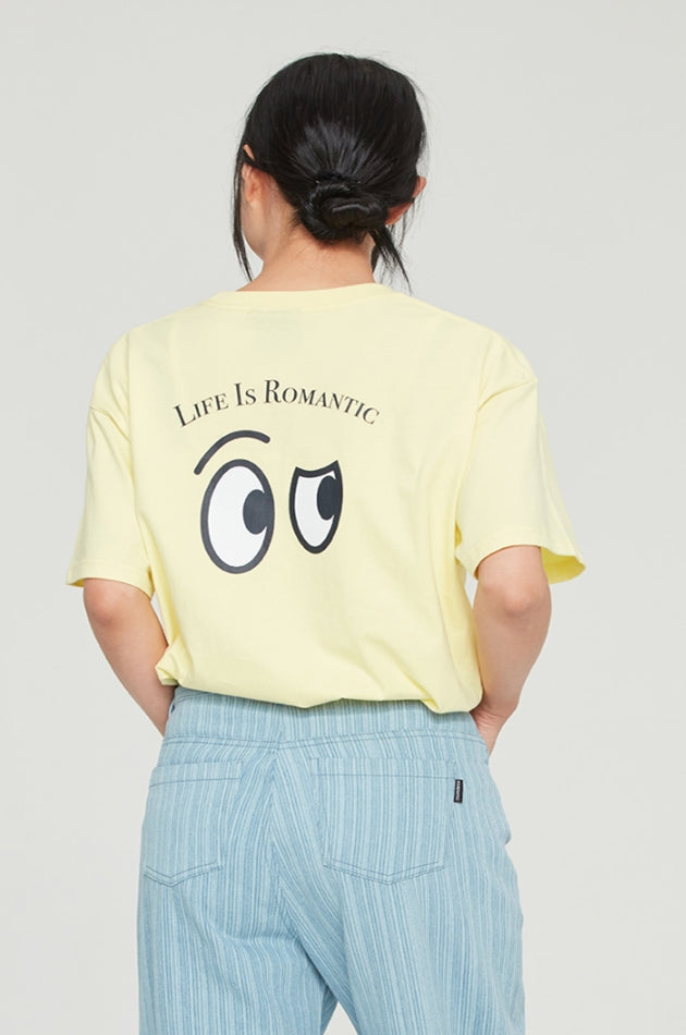 ロマンティッククラウン(ROMANTIC CROWN)  SEE SIDE FACE TEE_LIGHT YELLOW