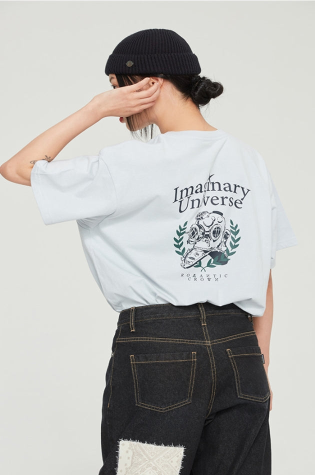 ロマンティッククラウン(ROMANTIC CROWN)  UNIVERSE FROGMAN TEE_SKY BLUE