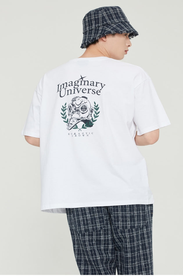 ロマンティッククラウン(ROMANTIC CROWN) UNIVERSE FROGMAN TEE_WHITE
