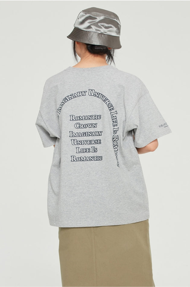 ロマンティッククラウン(ROMANTIC CROWN) ARCH LOGO PRINTING TEE_GREY