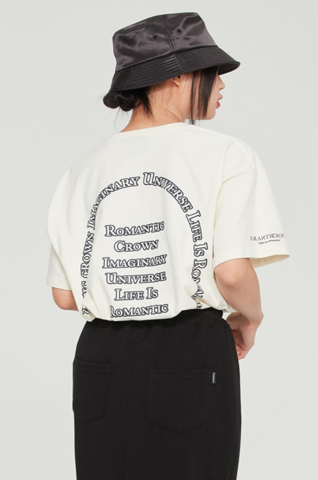 ロマンティッククラウン(ROMANTIC CROWN) ARCH LOGO PRINTING TEE_OATMEAL