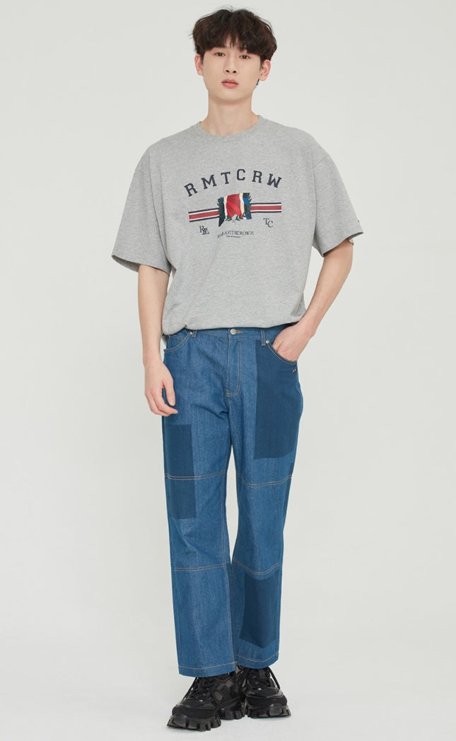 ロマンティッククラウン(ROMANTIC CROWN) CEREMONY TAPE LOGO TEE_GREY