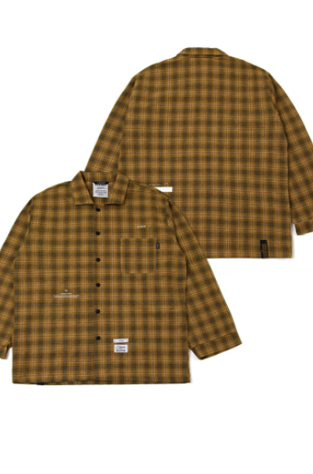 STIGMA(スティグマ) CHECK PAJAMA OVERSIZED SHIRTS YELLOW