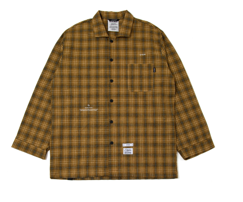 STIGMA(スティグマ) CHECK PAJAMA OVERSIZED SHIRTS YELLOW