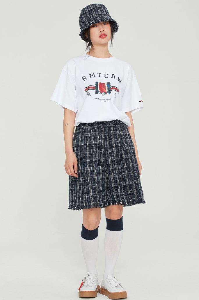 ロマンティッククラウン(ROMANTIC CROWN) CEREMONY TAPE LOGO TEE_WHITE