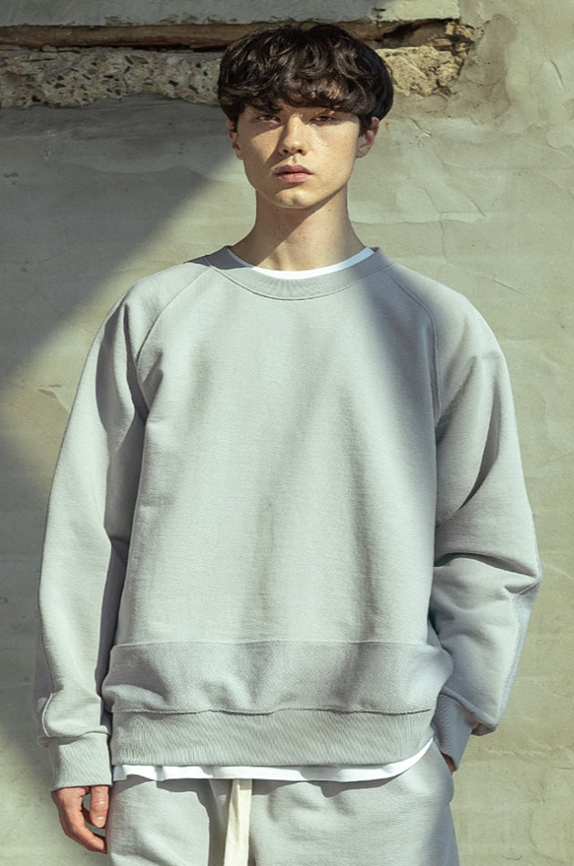 マスノウン(MASSNOUN)  RESTRUCKTURE REVERSIBLE CREWNECK MSOCR003-GY