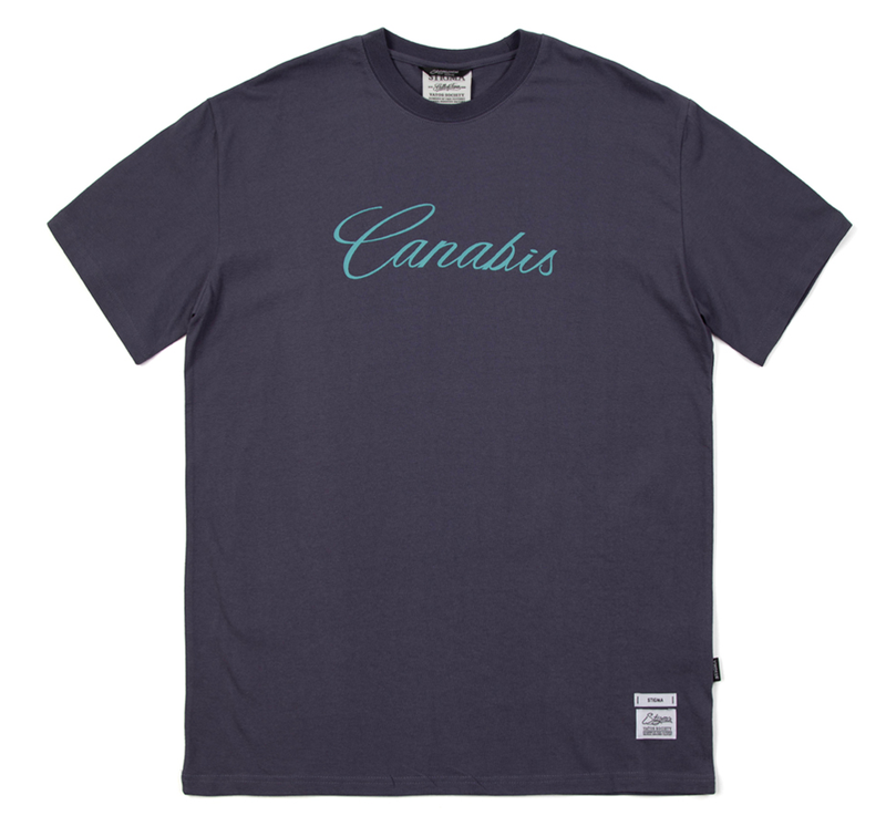 STIGMA(スティグマ) CANABIS LETTER STANDARD FIT T-SHIRTS PURPLE GRAY
