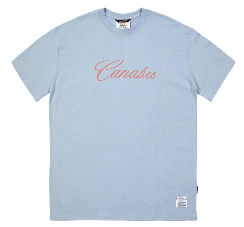STIGMA(スティグマ) CANABIS LETTER STANDARD FIT T-SHIRTS SKY BLUE