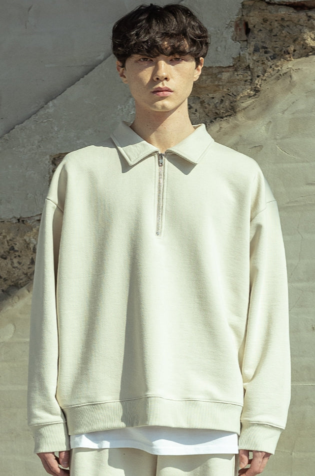 マスノウン(MASSNOUN)  COLLAR FULLOVER SWEATSHIRTS MSOCR004-BG