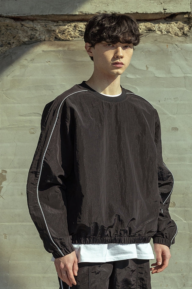 マスノウン(MASSNOUN)  3M NYLON TRAINNING CREWNECK MSOCR005-BK