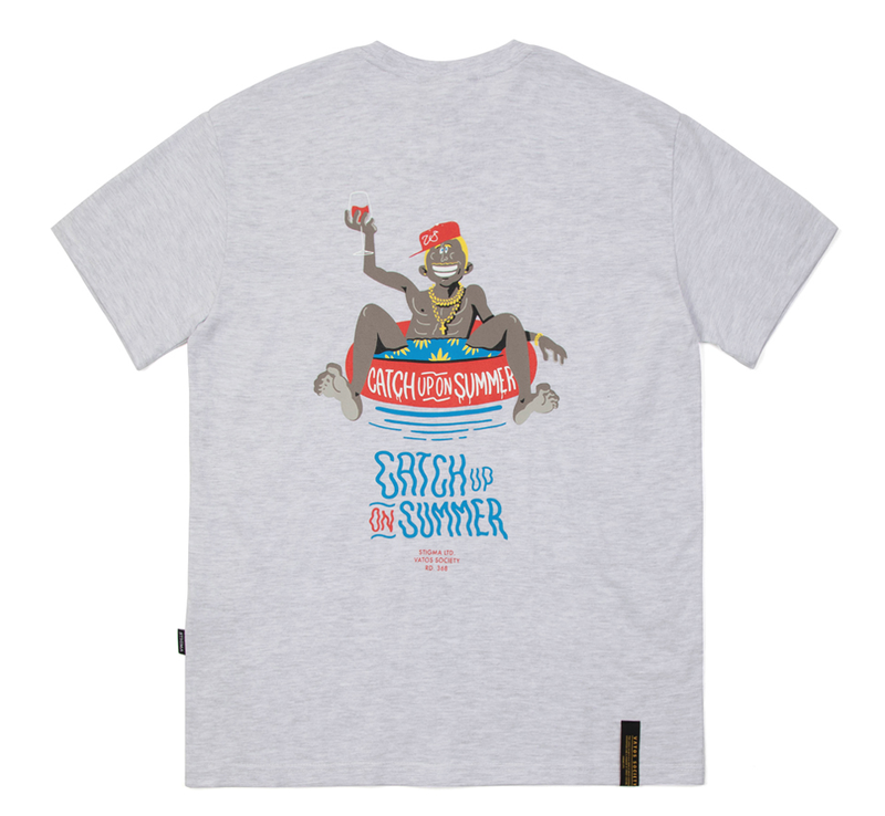 STIGMA(スティグマ) CATCHUP STANDARD FIT T-SHIRTS WHITE MELANGE