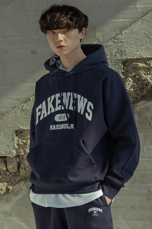 マスノウン(MASSNOUN)  ARCHFAKE LOGO OVERSIZED HOODY MSOHD004-NV