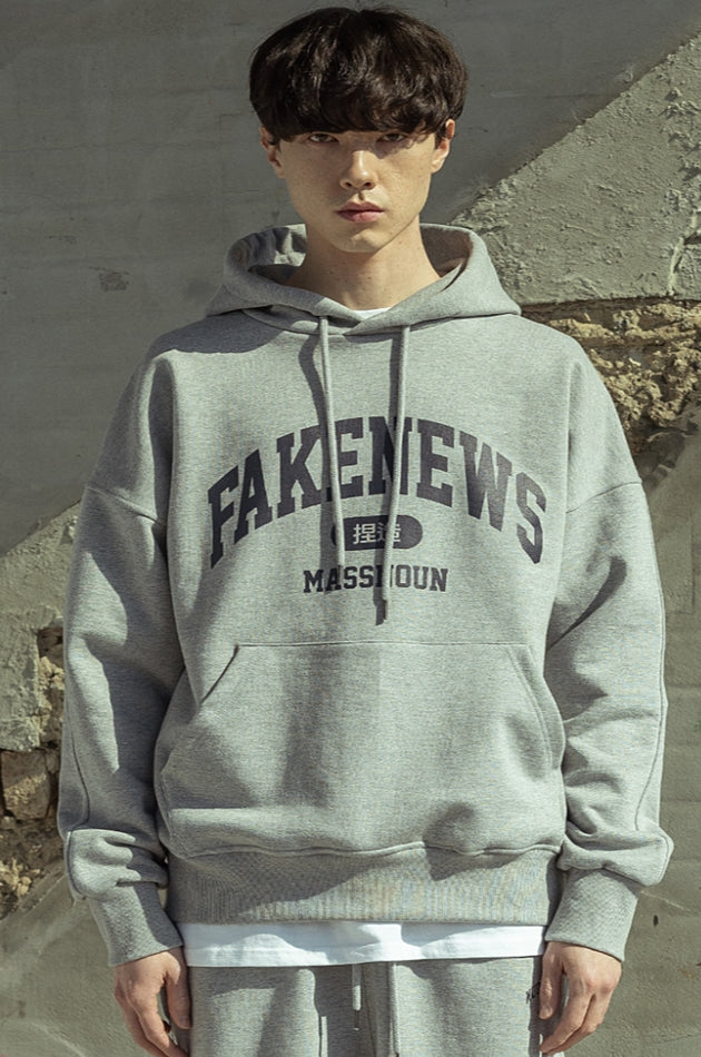 マスノウン(MASSNOUN)  ARCHFAKE LOGO OVERSIZED HOODY MSOHD004-GY