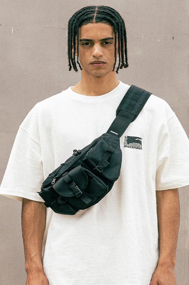 マスノウン(MASSNOUN)  MULTI POCKET WAIST BAG MSOAB004-BK