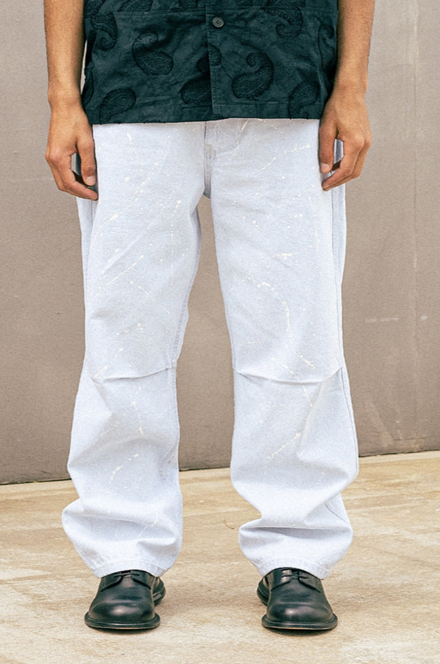 マスノウン(MASSNOUN) LOOSE FIT POLLOCK ICE JEAN MUOJP001-BL