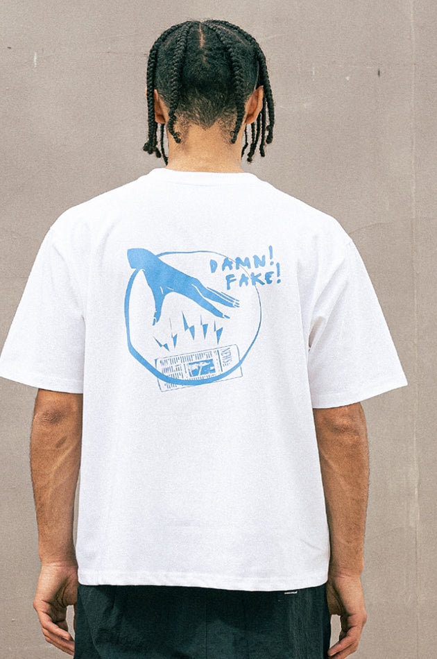 マスノウン(MASSNOUN) FAKE HAND REGULAR T-SHIRTS MUOTS003-WT