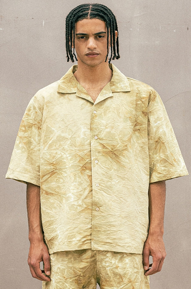 マスノウン(MASSNOUN)  TYE-DYED OVERSIZED HALF SHIRTS MUOST006-BG