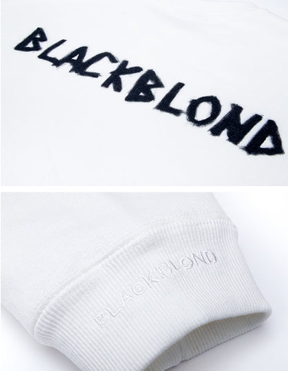 ブラックブロンド(BLACKBLOND)  BBD Graffiti Logo Crewneck Sweatshirt (White)