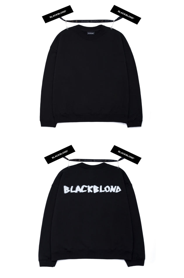 ブラックブロンド(BLACKBLOND)  BBD Graffiti Logo Crewneck Sweatshirt (Black)
