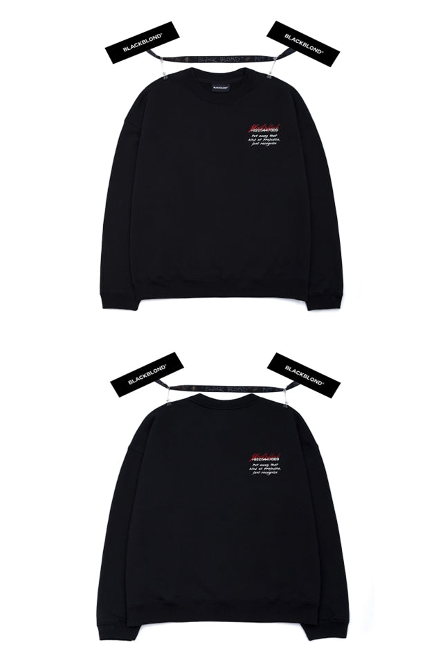ブラックブロンド(BLACKBLOND)  BBD Slogan Logo Crewneck Sweatshirt (Black)
