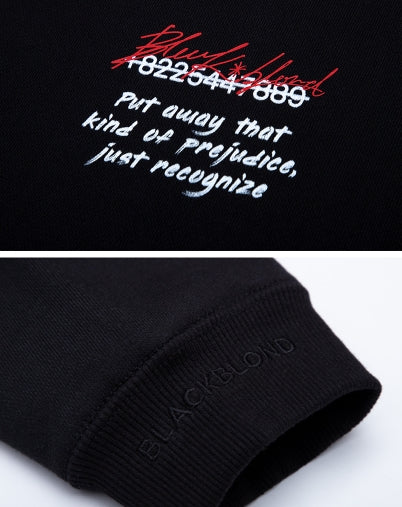 ブラックブロンド(BLACKBLOND)  BBD Slogan Logo Crewneck Sweatshirt (Black)