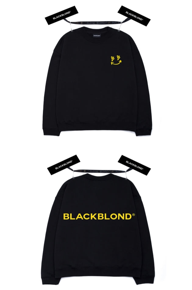 ブラックブロンド(BLACKBLOND)  BBD Classic Smile Logo Crewneck Sweatshirt (Black)