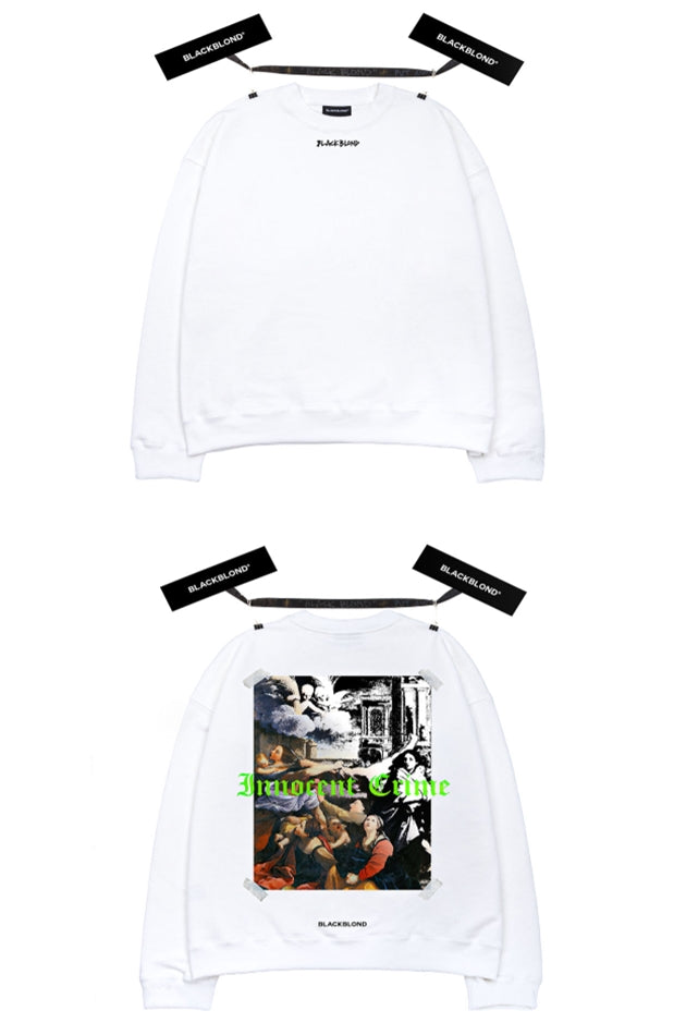 ブラックブロンド(BLACKBLOND)  BBD Innocent Crime Crewneck Sweatshirt (White)