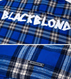 ブラックブロンド(BLACKBLOND)  BBD Graffiti Logo Layered Check Shirt (Blue)