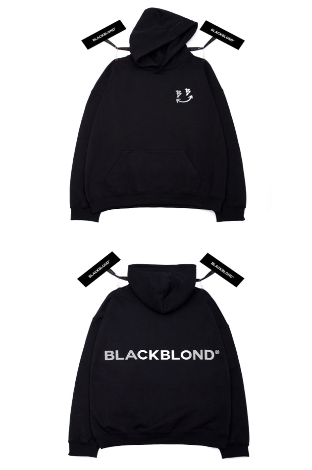 ブラックブロンド(BLACKBLOND) BBD Reflection Classic Smile Logo Hoodie (Black)