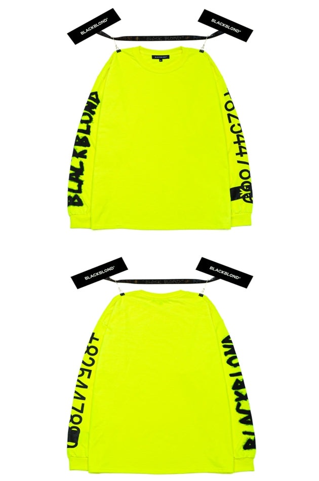 ブラックブロンド(BLACKBLOND)  BBD Graffiti Number Logo Long Sleeve Tee (Neon)