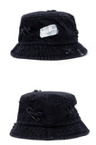 ブラックブロンド(BLACKBLOND)  BBD Ripped Custom Smile Logo Denim Bucket Hat (Black)