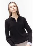 ORDINARY PEOPLE(オーディナリーピープル)  ORDINARY PEOPLE NECK POINT BLACK KNIT