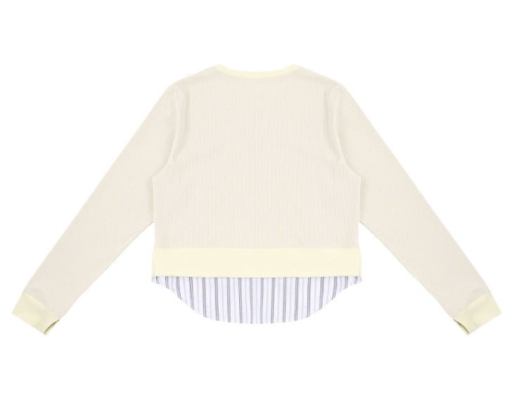 ORDINARY PEOPLE(オーディナリーピープル)  ORDINARY PEOPLE SHIRTS LAYERED IVORY KNIT
