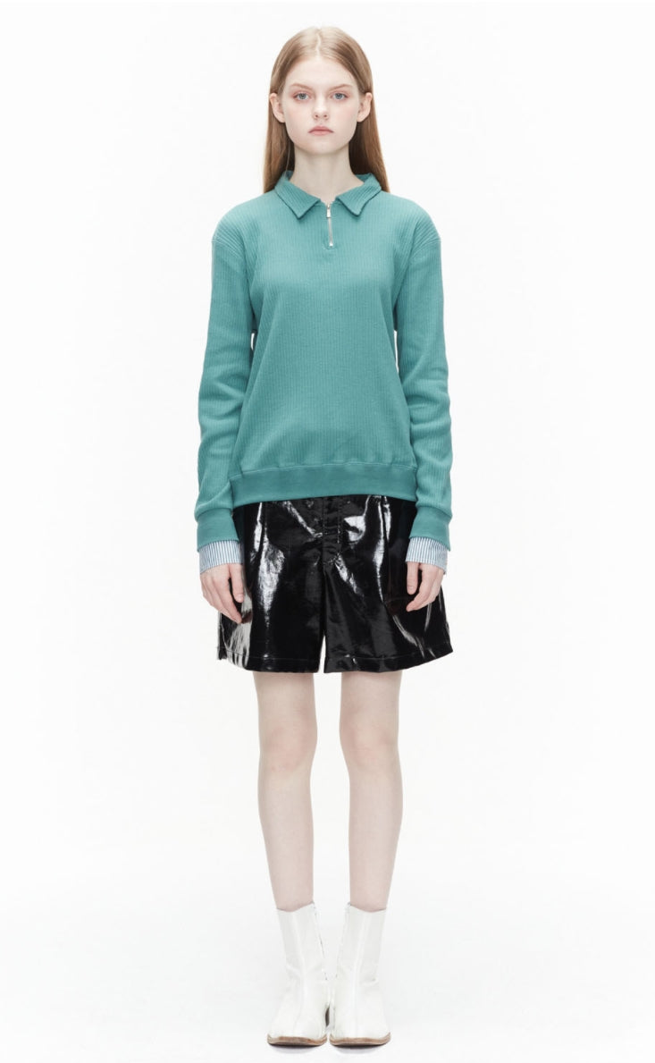 ORDINARY PEOPLE(オーディナリーピープル)  ORDINARY PEOPLE NECK POINT GREEN KNIT