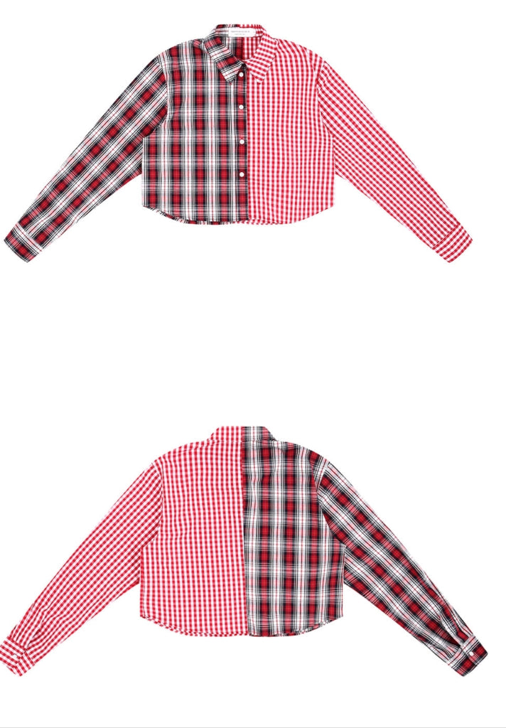 ORDINARY PEOPLE(オーディナリーピープル)  ORDINARY PEOPLE RED MIXED CHECK SHIRTS