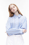 ORDINARY PEOPLE(オーディナリーピープル)  ORDINARY PEOPLE STRIPE MIXED BLUE SHIRTS