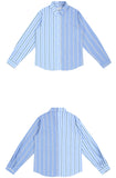 ORDINARY PEOPLE(オーディナリーピープル)  ORDINARY PEOPLE STRIPE MIXED BLUE SHIRTS