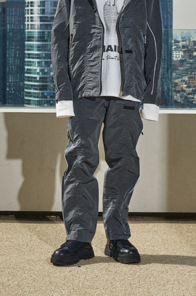 OVERR(オベルー) 21SS METAL RIP CHARCOAL NYLON PANTS