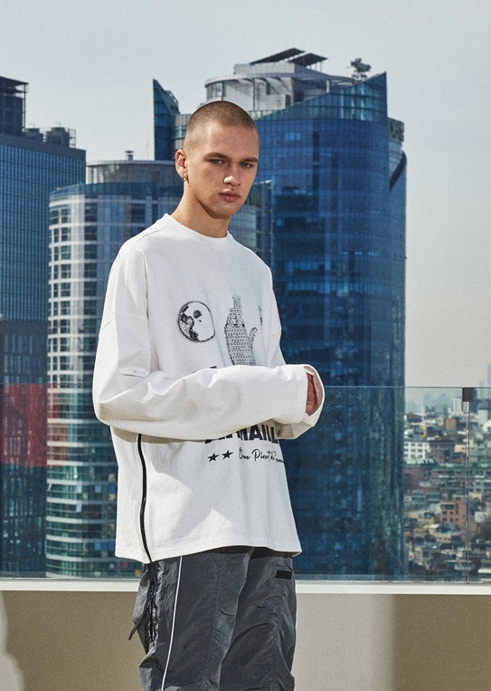 OVERR(オベルー)  21SS ZIPPER IVORY L/S T-SHIRTS