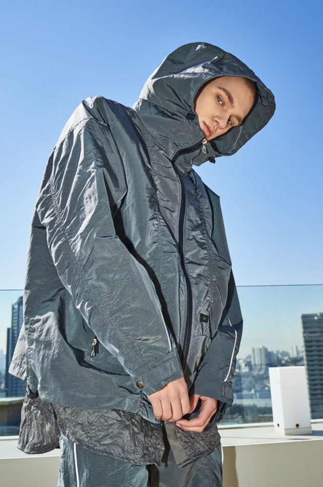 OVERR(オベルー)  21SS METAL RIP CHARCOAL NYLON JACKET