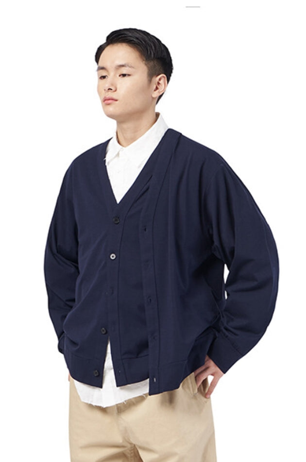 NOMANUAL(ノーマニュアル)  DOUBLE CARDIGAN - NAVY