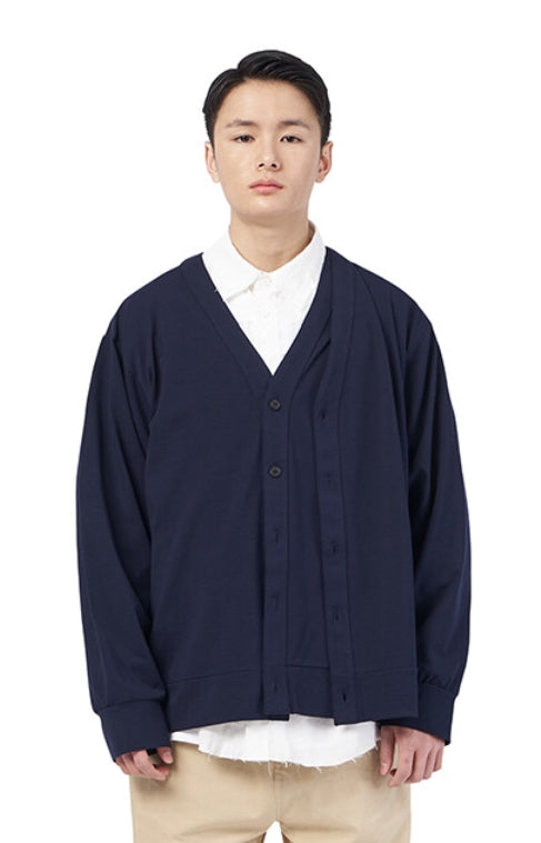NOMANUAL(ノーマニュアル)  DOUBLE CARDIGAN - NAVY