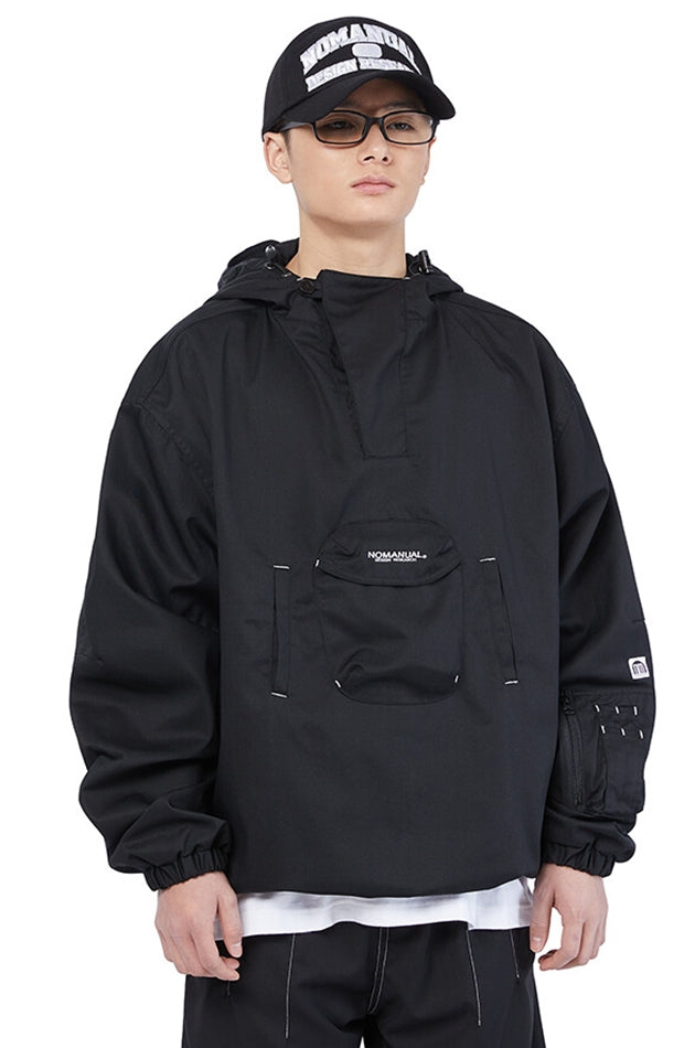 NOMANUAL(ノーマニュアル)  3DP ANORAK JACKET - BLACK
