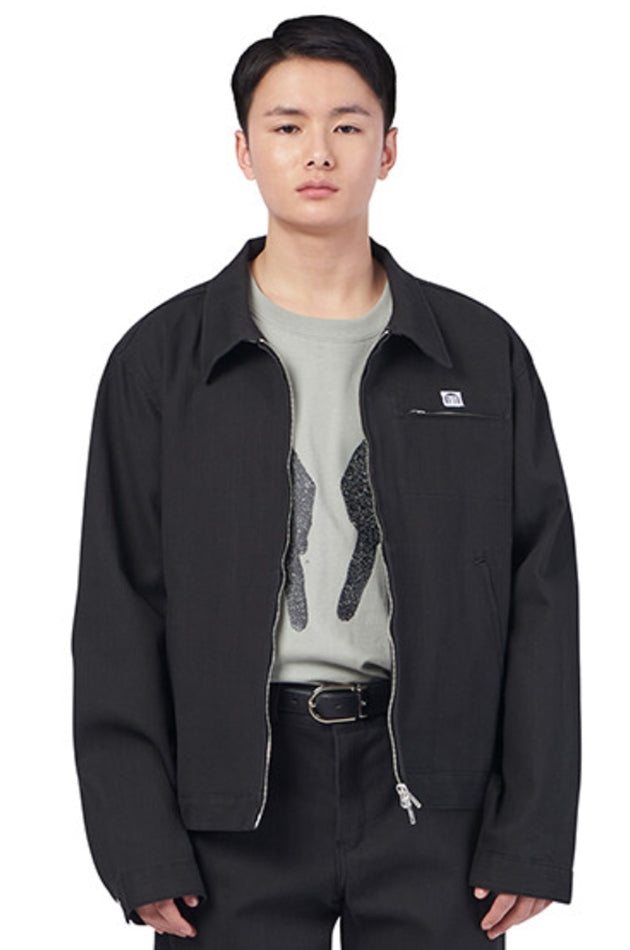 NOMANUAL(ノーマニュアル)  STRIPED WORK JACKET - CHARCOAL