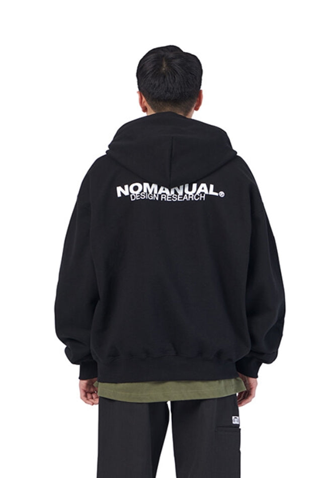 NOMANUAL(ノーマニュアル) C.S HOODED ZIP UP JACKET - BLACK