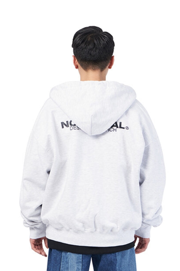 NOMANUAL(ノーマニュアル) C.S HOODED ZIP UP JACKET - WHITE MELANGE